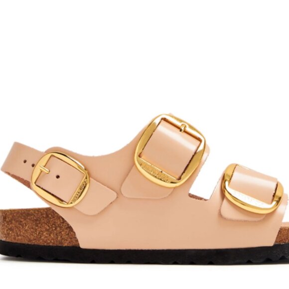 NWT Birkenstock Milano Big Buckle Leather Slingback Sandals 37 $180 Light Sand - Picture 10 of 12